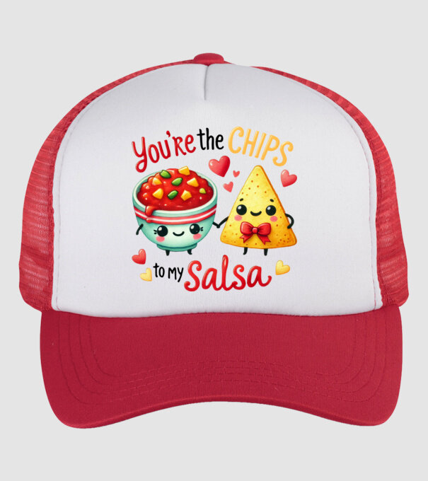 Chips to my Salsa model alb/roșu pe tricou