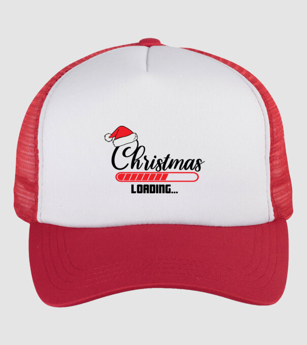 Christmas is loading model alb/roșu pe tricou