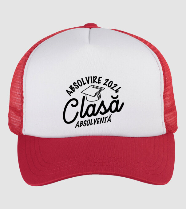 Clasă absolventă model alb/roșu pe tricou