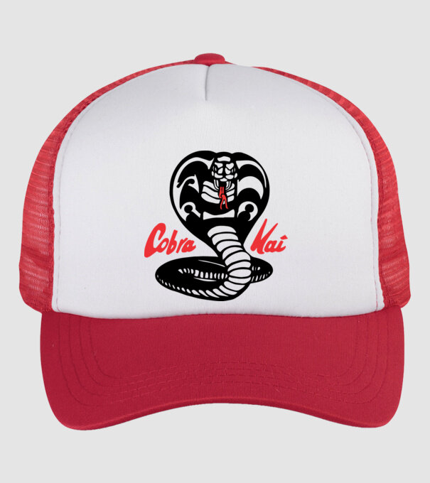 cobra kai classic logo model alb/roșu pe tricou