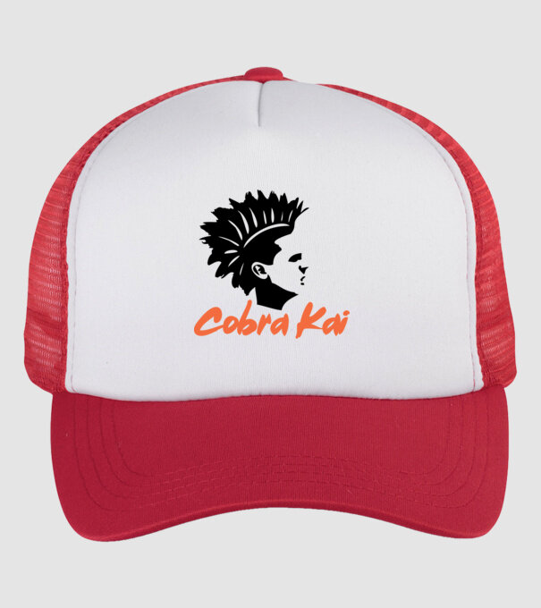 cobra kai punk model alb/roșu pe tricou