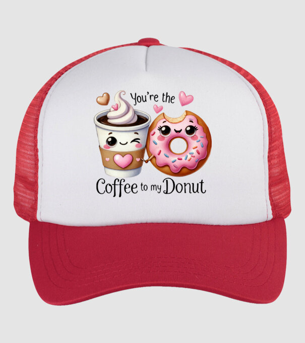 Coffee to my Donut model alb/roșu pe tricou