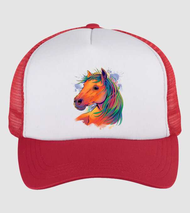 Colorful Horse model alb/roșu pe tricou