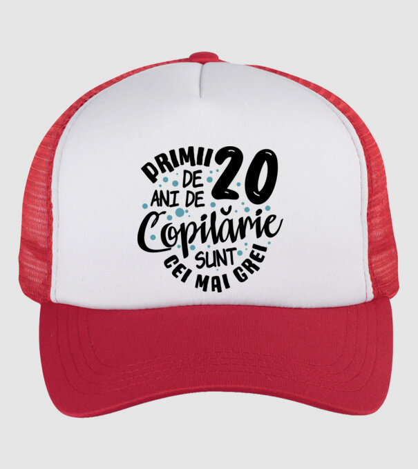 Copilărie 20 de ani model alb/roșu pe tricou