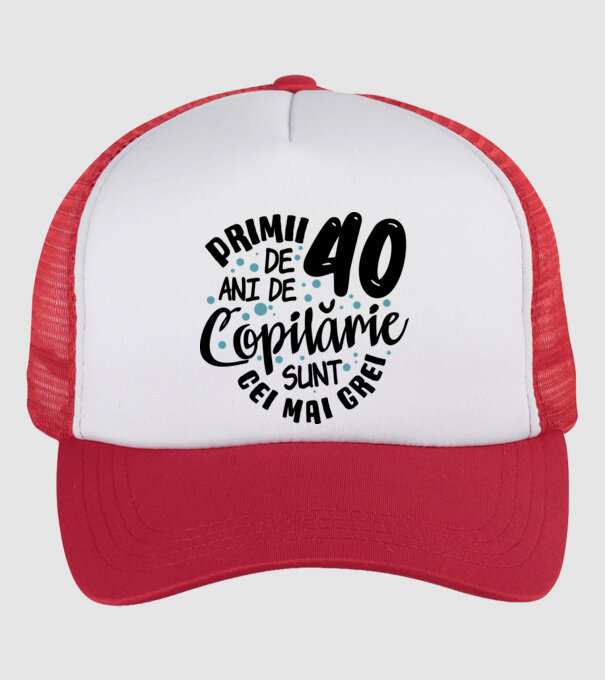 Copilărie 40 de ani model alb/roșu pe tricou