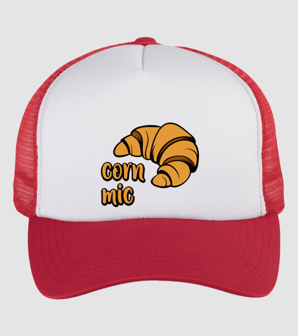 corn mic model alb/roșu pe tricou