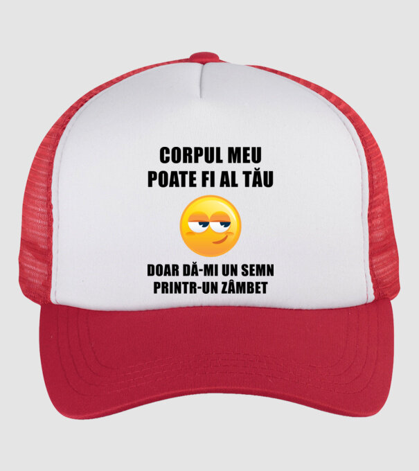 corpul meu poate fi al tău, doar dă-mi un semn printr-un zâmbet model alb/roșu pe tricou