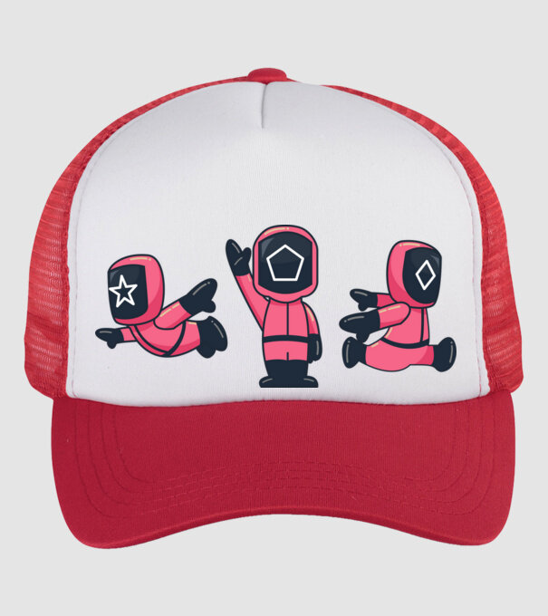 cute squid game toys model alb/roșu pe tricou