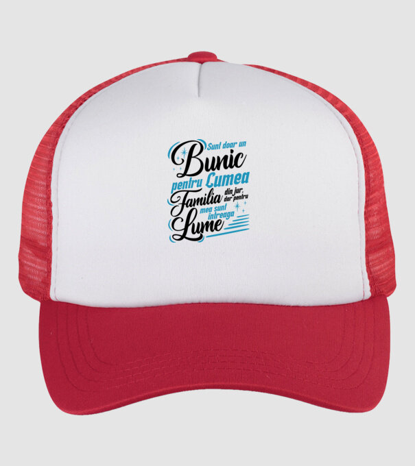 Sunt doar un bunic pentru lumea din jur, dar pentru familia mea sunt întreaga lume! model alb/roșu pe tricou