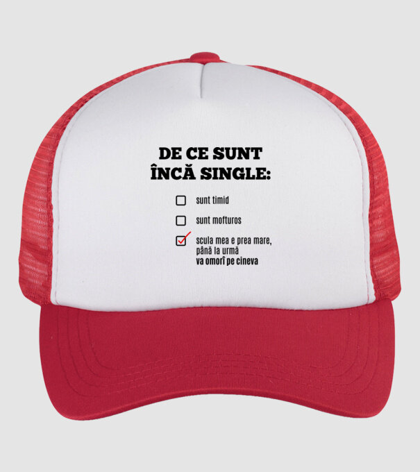 De ce sunt încă single: sunt timid, - sunt mofturos - scula mea e prea mare, până la urmă va omorî pe cineva model alb/roșu pe tricou