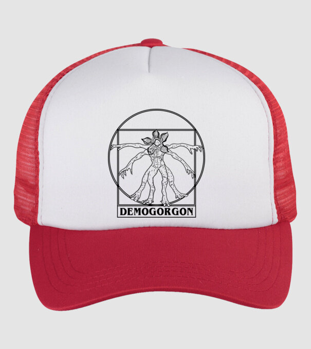 demogorgon da vinci model alb/roșu pe tricou