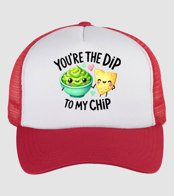 Dip to my Chip model alb/roșu pe tricou