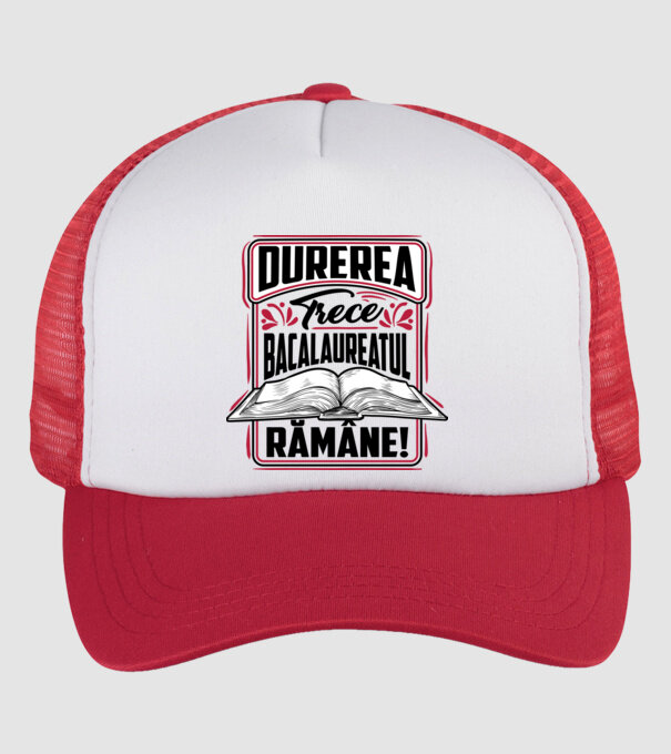 Durerea trece_bacalaureatul rămâne  model alb/roșu pe tricou