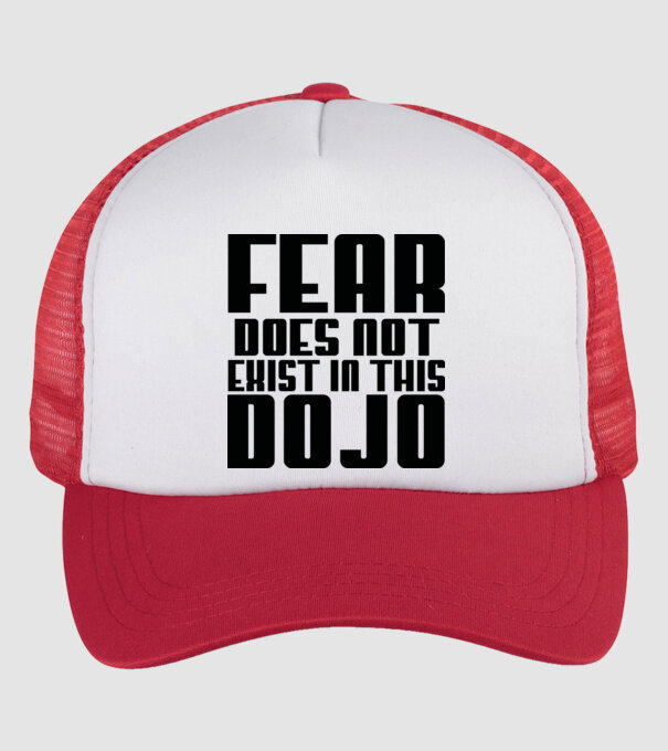 fear doesnt exist in this dojo model alb/roșu pe tricou
