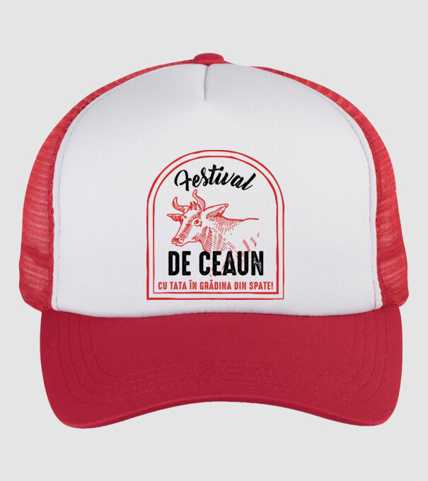 Festival de ceaun - cu tata în grădina din spate! model alb/roșu pe tricou