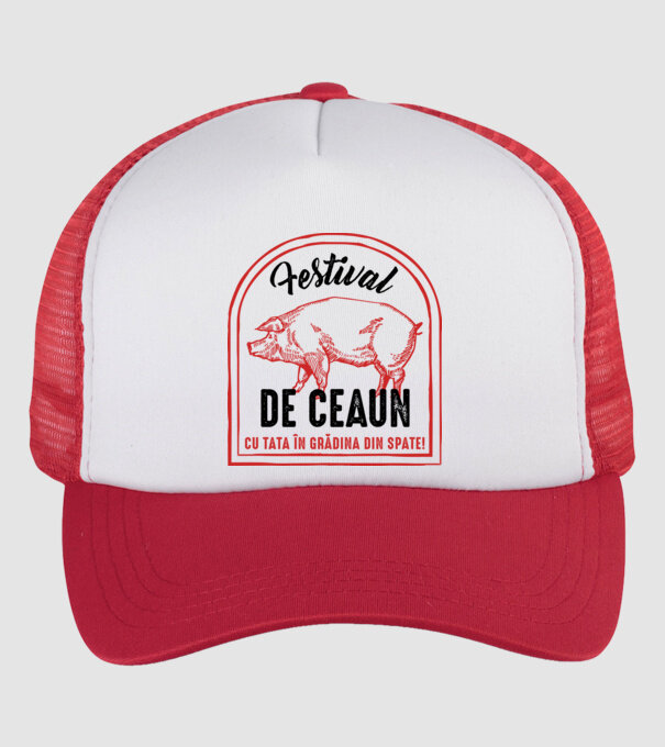 Festival de ceaun - cu tata în grădina din spate! model alb/roșu pe tricou