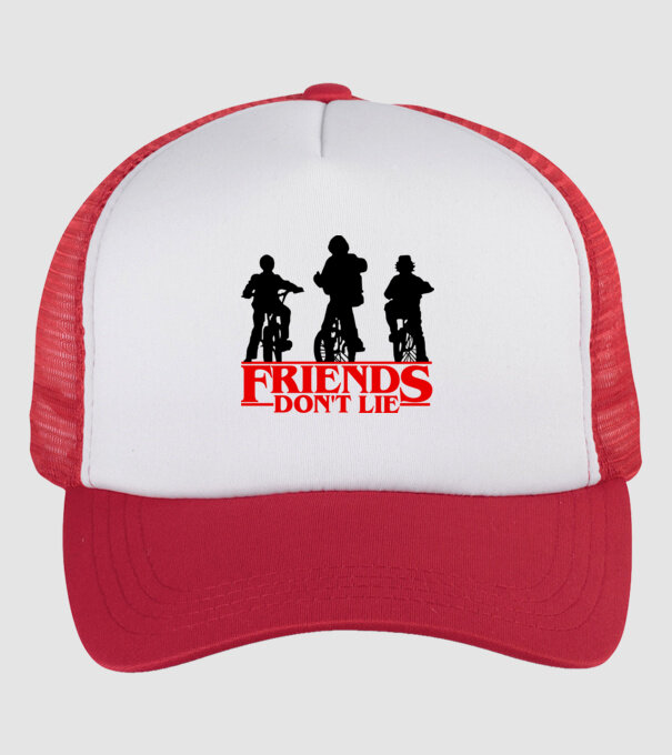 friends dont lie bicycle model alb/roșu pe tricou