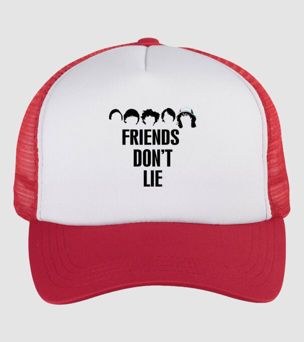 friends dont lie stranger things model alb/roșu pe tricou