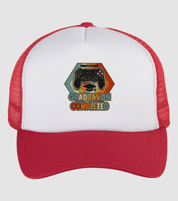 Graduatuion completed retro model alb/roșu pe tricou