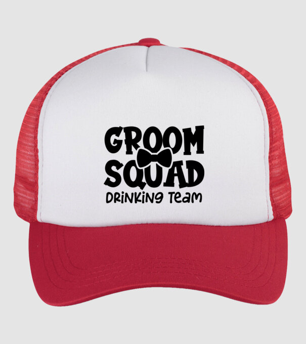 Groom Squad model alb/roșu pe tricou