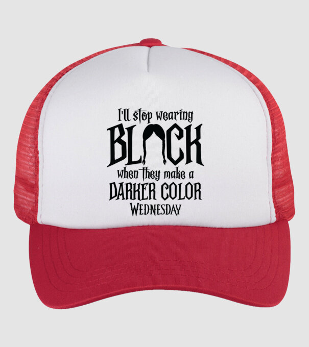 ill stop wearing black model alb/roșu pe tricou