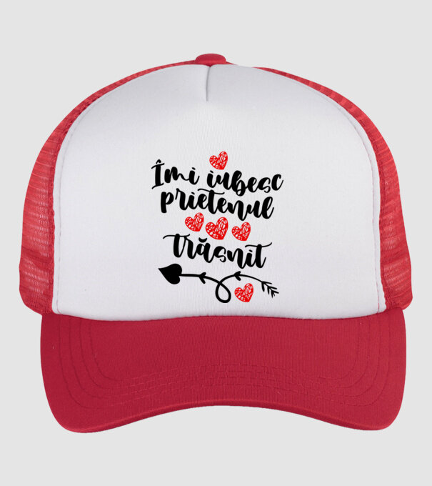 Îmi iubesc prietenul trăsnit model alb/roșu pe tricou