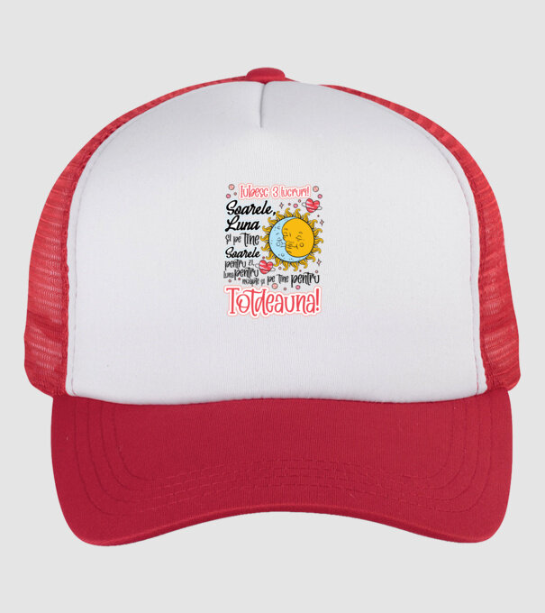 Iubesc 3 lucruri model alb/roșu pe tricou