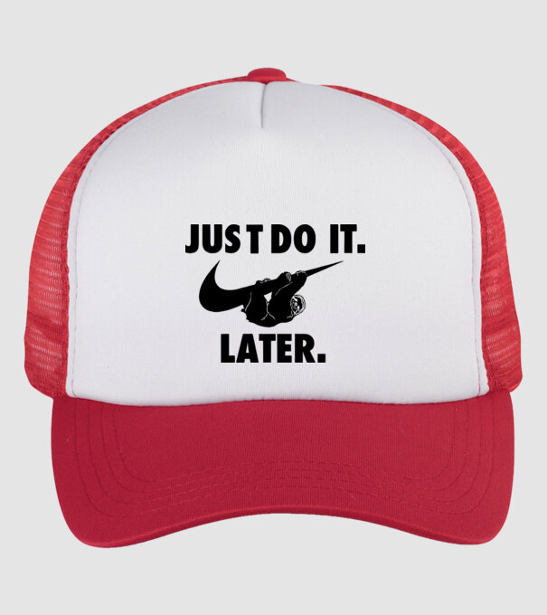 Just do it later model alb/roșu pe tricou