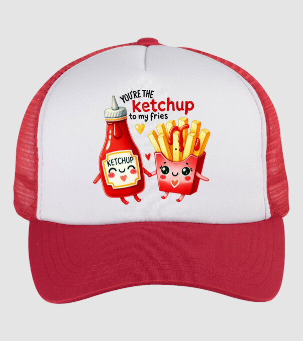 Ketchup to my Fries model alb/roșu pe tricou