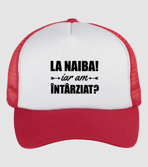 La naiba! Iar am întârziat? model alb/roșu pe tricou