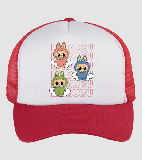 LABUBU model alb/roșu pe tricou