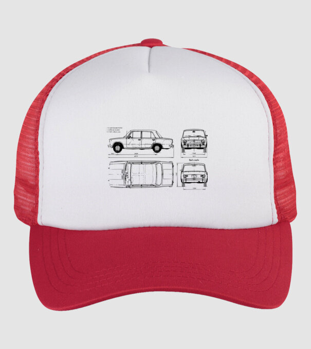 Lada model alb/roșu pe tricou