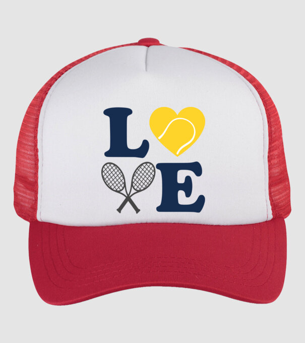 LOVE Tennis model alb/roșu pe tricou