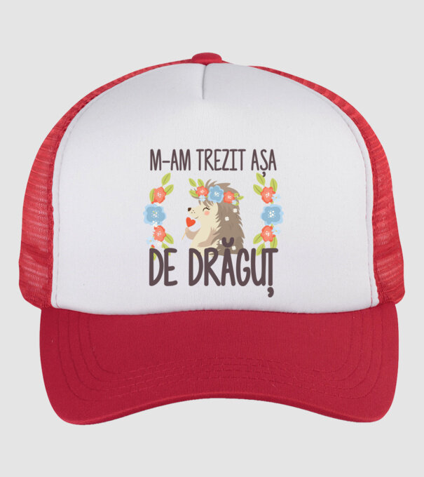 M-am trezit așa de drăguț model alb/roșu pe tricou