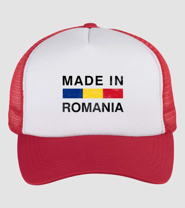 made in romania model alb/roșu pe tricou