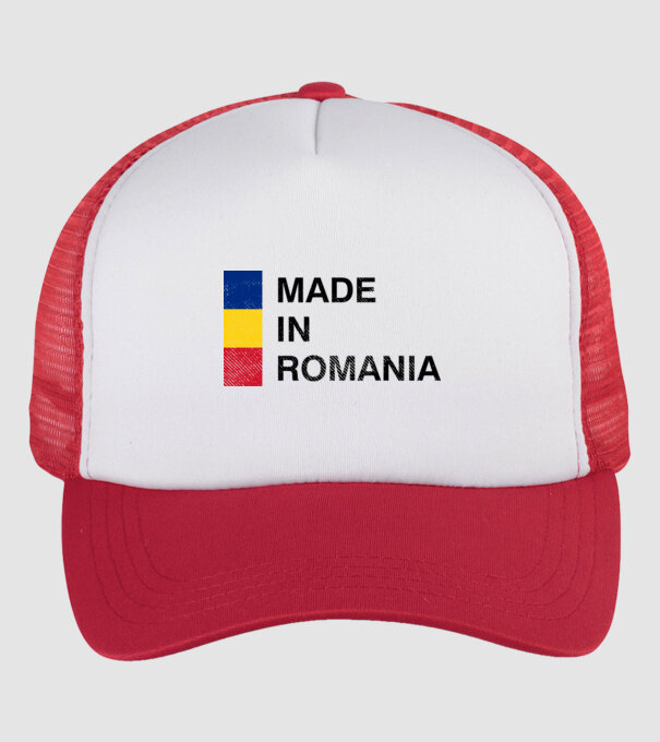 made in romania model alb/roșu pe tricou