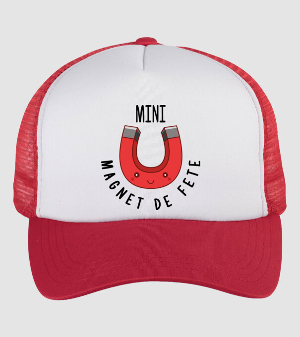 Mini magnet de fete model alb/roșu pe tricou