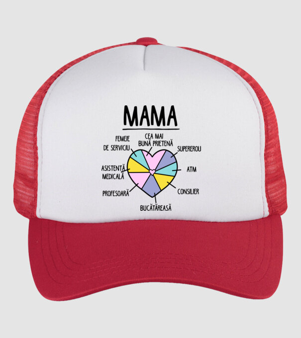 Mama cea mai bună prietenă, supererou model alb/roșu pe tricou