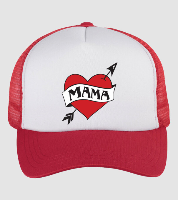 mama model alb/roșu pe tricou