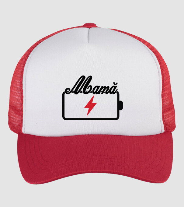 Mamă la încărcat model alb/roșu pe tricou