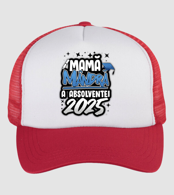 Mamă Mândră a absolventei model alb/roșu pe tricou