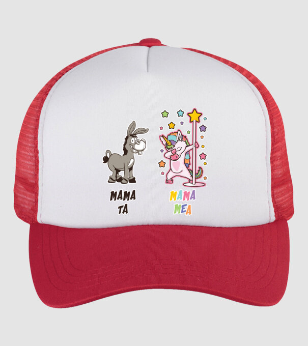 mama ta - mama mea model alb/roșu pe tricou