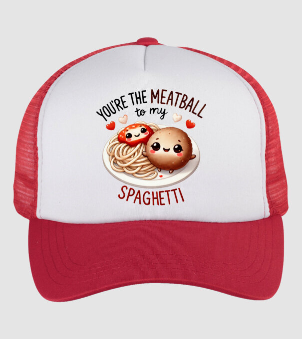 Meatball to my Spaghetti model alb/roșu pe tricou