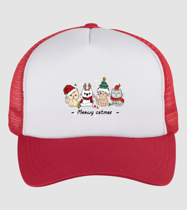 Meowy catmas 2 model alb/roșu pe tricou