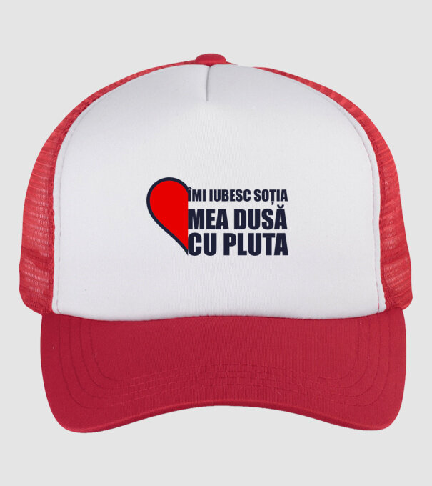 îmi iubesc soția mea dusă cu pluta model alb/roșu pe tricou