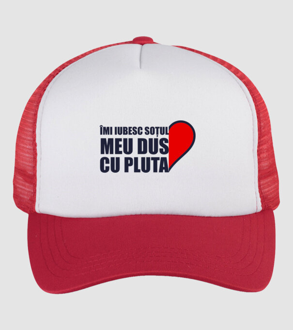 Îmi iubesc soțul meu dus cu pluta model alb/roșu pe tricou