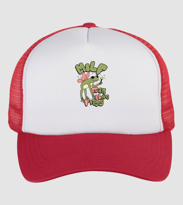 MILF man i love frogs model alb/roșu pe tricou