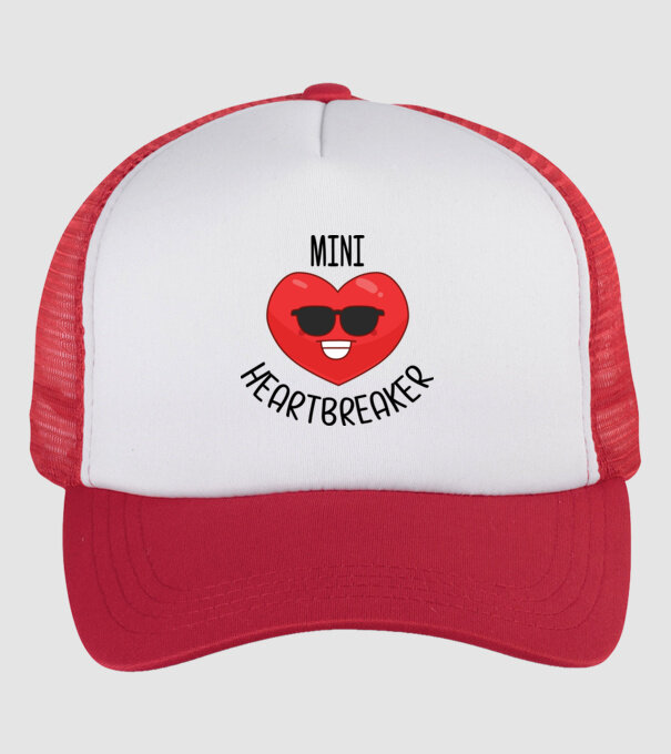 mini heartbreaker model alb/roșu pe tricou