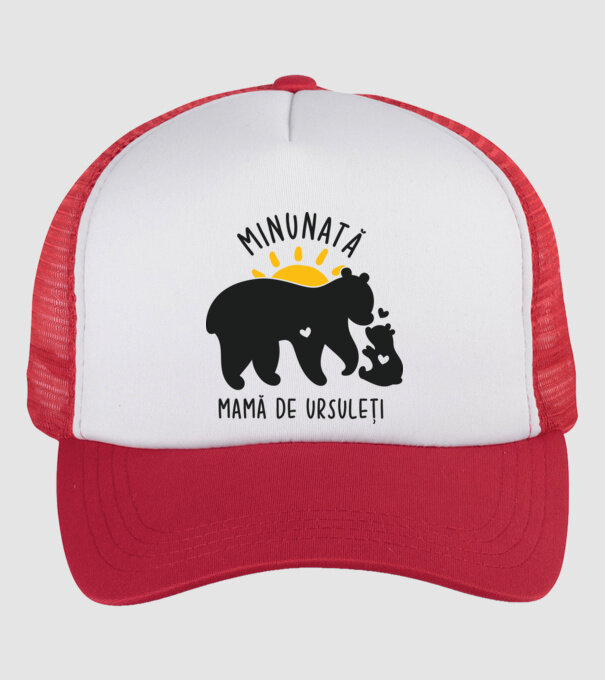 Minunată mamă de ursuleți model alb/roșu pe tricou