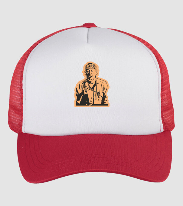 Mister miyagi cobra kai model alb/roșu pe tricou